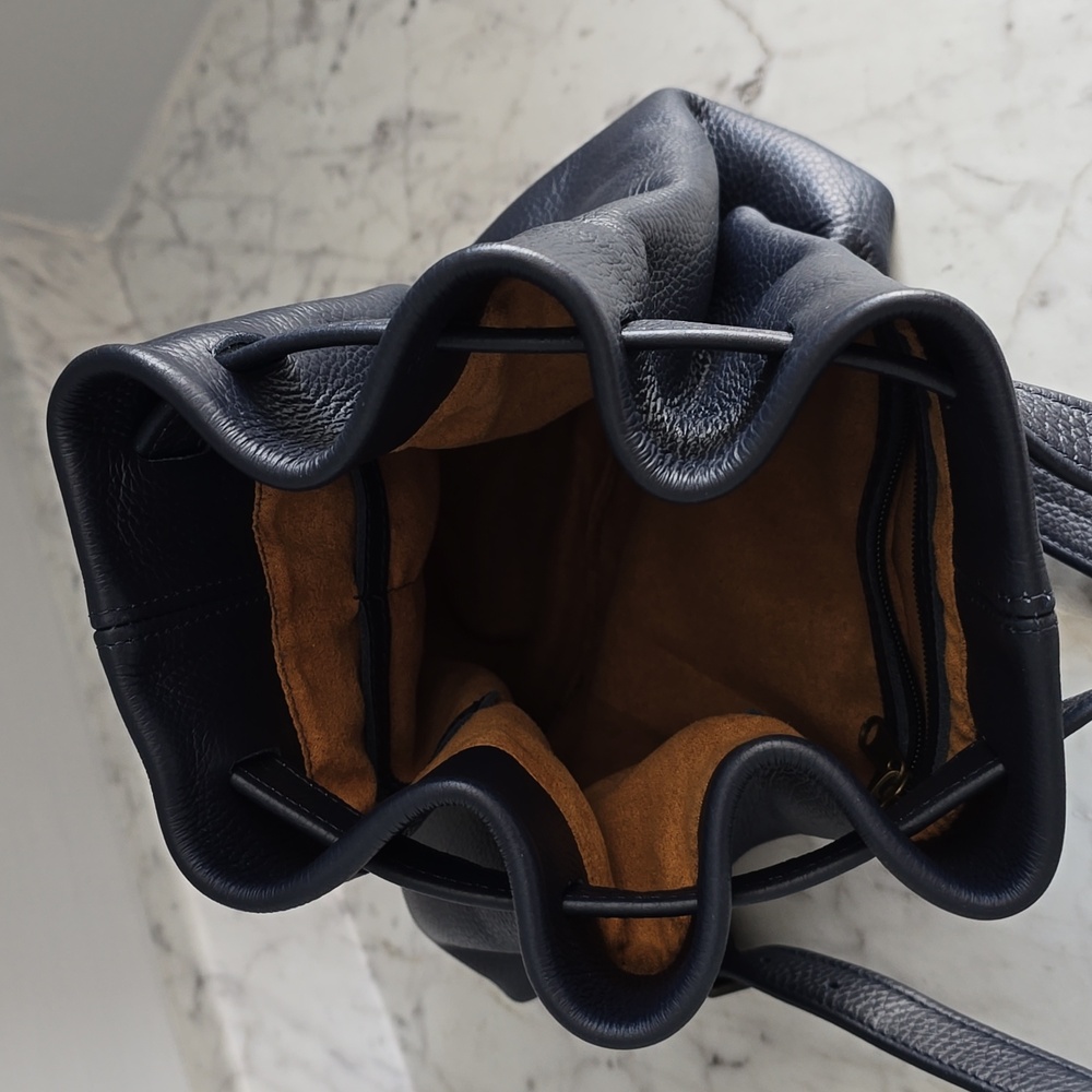 Blue Leather Backpack - Picture 5 of 13